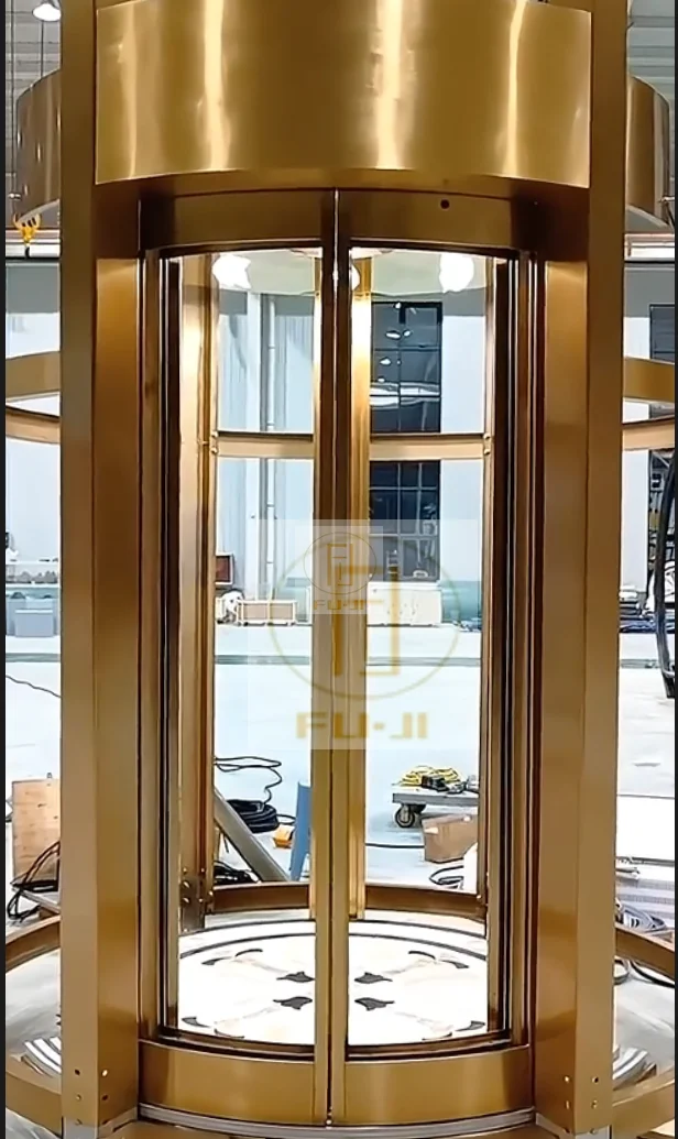 Luxury Design Golden Round Home Elevator Residential Elevator Round Villa Lift House Passenger Round Villa Elevators