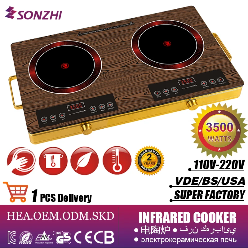 SZ8019 Double burner  Infrared Cooker Factory OEM ODM SKD CKD  Electric Infrared Cooker Infrared Electric 3500W Induction Cooker