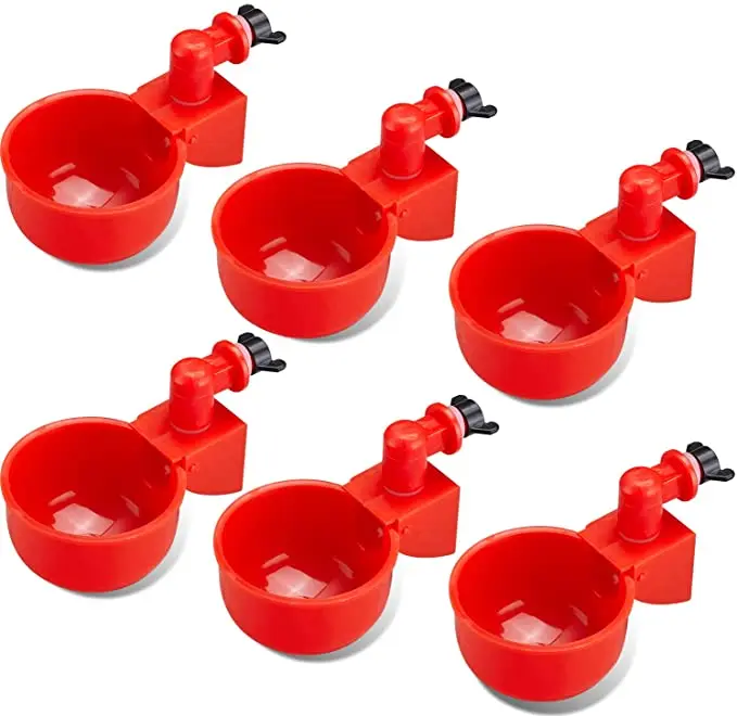 Plastic Red Chicken Drinking Cup Automatic Chicken Drinker Water Bowl Chicken Feeders and Drinkers