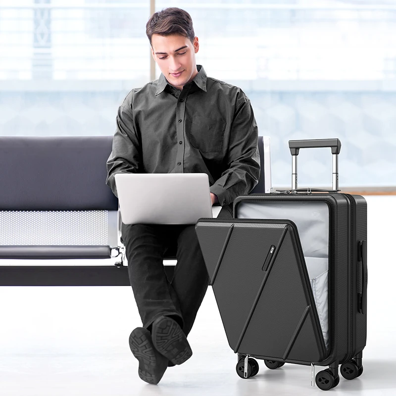 MGOB Valigia Bagaglio A Mano PC 40L Trolley Rigido Valigie Da Cabina 4 Ruote Universale Tsa Lucchetto Ultra Leggero 55x36x21cm Argento