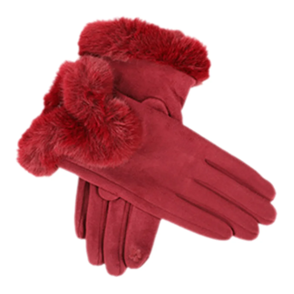 Женские замшевые теплые тонкие перчатки с сенсорным экраном