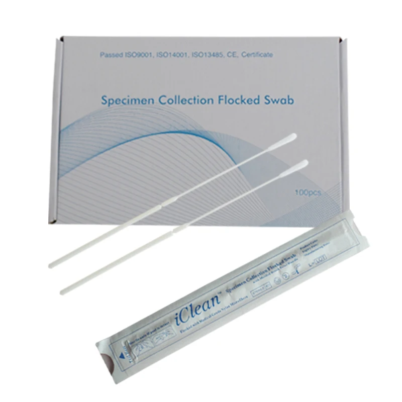 Laboratory Transport Flocking Nylon Flocked Urethral Swabs test Sterile Naso Nasal Nasopharyngeal Swab