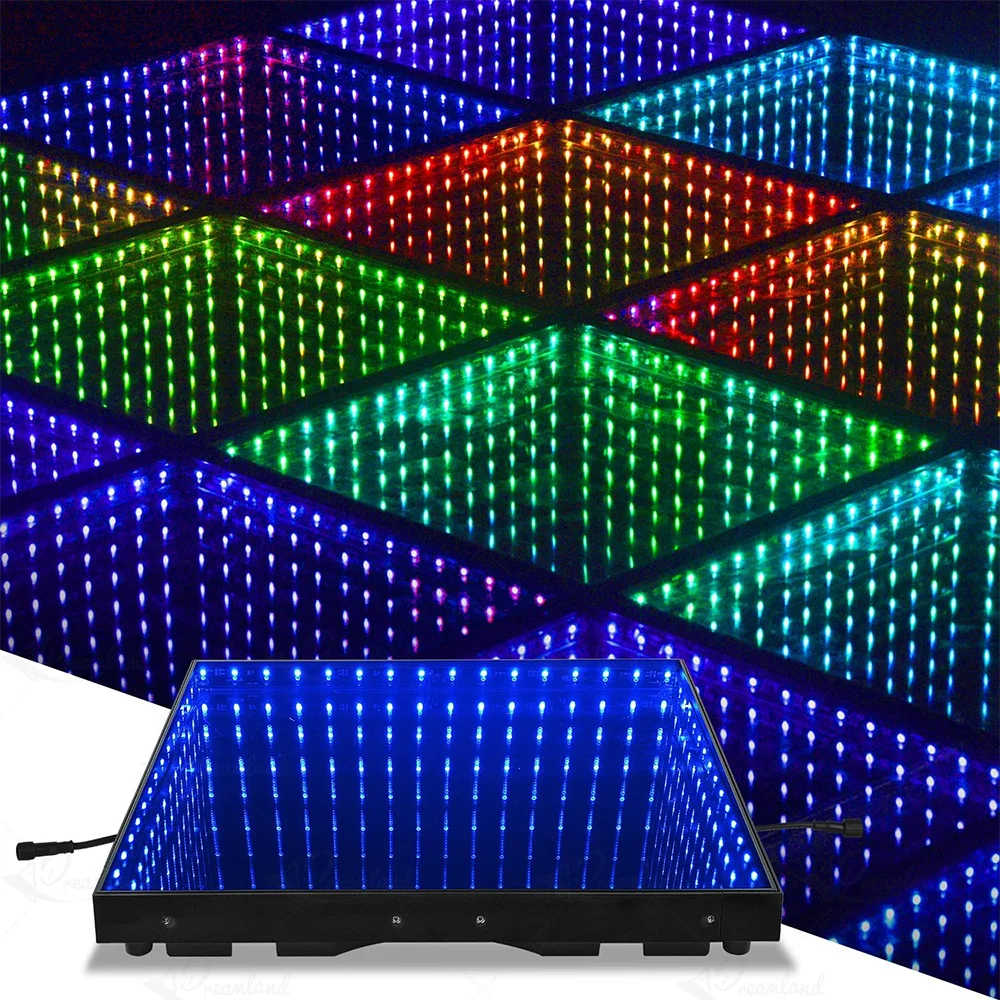 Top Removable Wired 3d Infinity Mirror Lighted Led Dance Floor for Wedding Party Stage