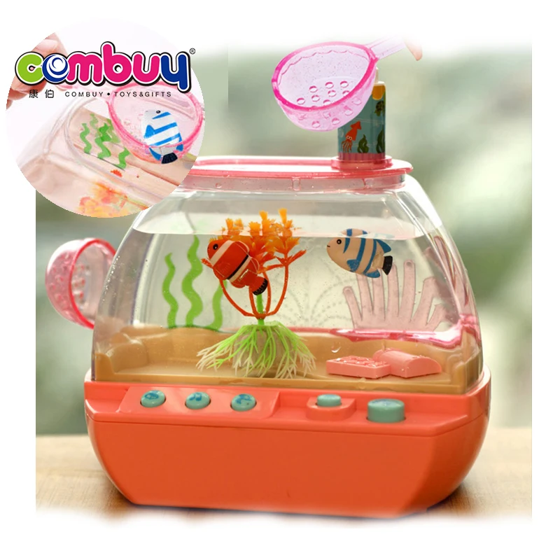 Simulation Night Light Aquarium Interactive Feeding Pet Game Kids Fish tank Toy