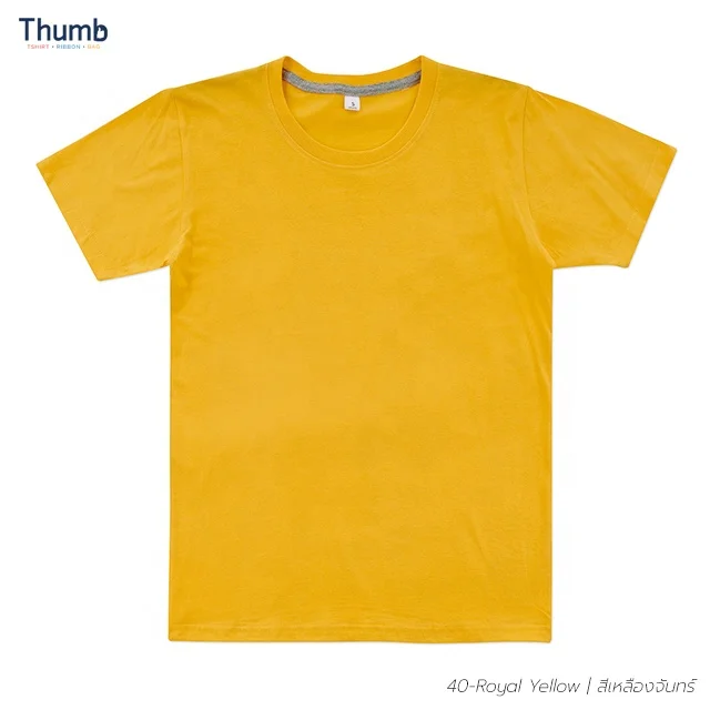 Best Price Clothings 2022 of Yellow 100% Cotton Custom T Shirt Multi Color Short Sleeve Printing for Men's Made in Thailand