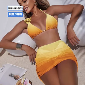 2026 Gradient Floral Fashion New Bikini Set, Charming and Beautiful Swimsuit Set, Spa and Beachwear