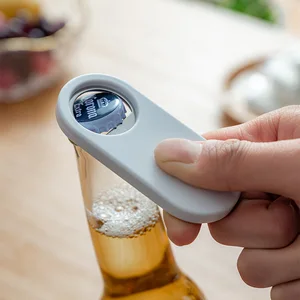 Magnetic Stainless Steel Bottle Opener Multi-Function Lid Opener Plastic Customizable Logo Beer Can Opener for Kitchen