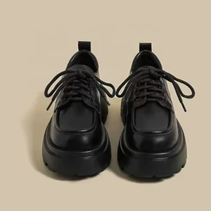 2026 Winter Mid-Heel (3-5cm) Round Toe Deep Mouth Platform Sole Loafers