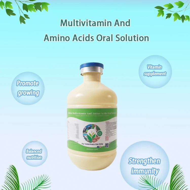Feed Grade Multivitamins Oral Solution for Poultry Amino Acids Enzymes Methionine Growth Booster That Regulates Intestines