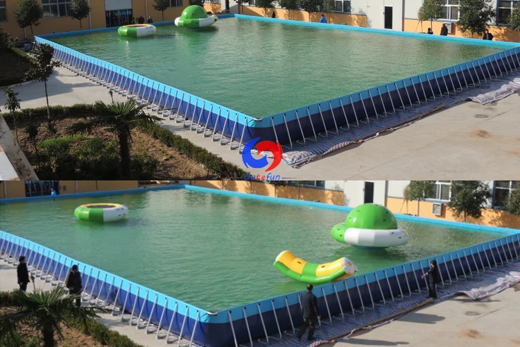 Largest Ready Made Metal Frame Stainless Steel Wall Mobile  Above Ground Water Splash Swimming Pools