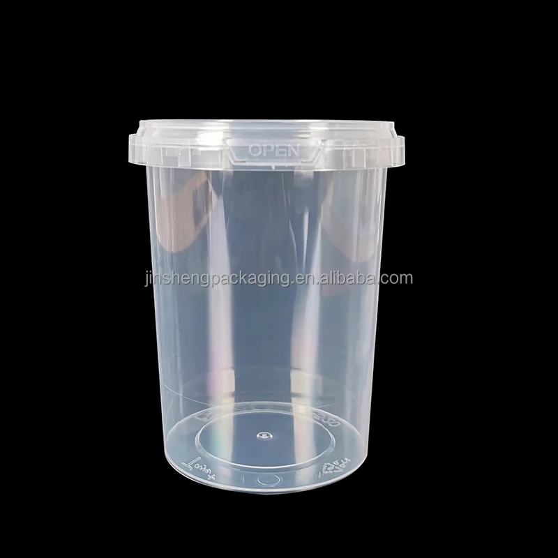 Custom Logo 250ml 500ml 1000ml Plastic Food Container with Tamper Evident Fast Dispatch Stocked Plastic Cups