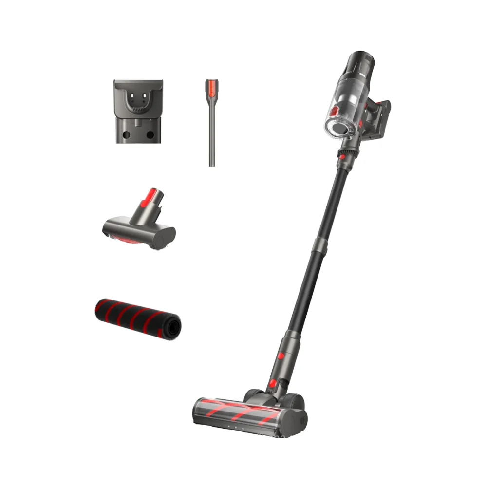 vacuum cleaner nirkabel portabel model stick berdaya 500W dengan teknologi siklon untuk rumah tangga, khususnya pembersihan rambut hewan peliharaan dan karpet
