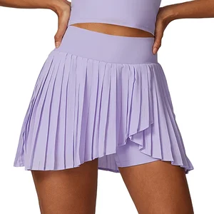 Custom High Quality Quick Dry Pleated Sports Short Skirt Women  Tennis Culottes Anti-slip Fitness Short Skirt