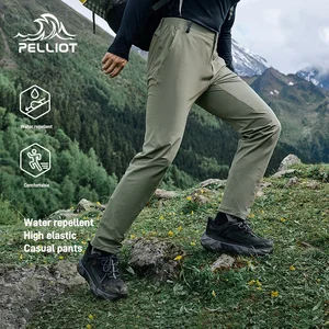 Men's Casual High Elastic Windproof Hiking Pants Autumn New DWR Wear-Resistant Outdoor Pelliot Regular Fit Spring