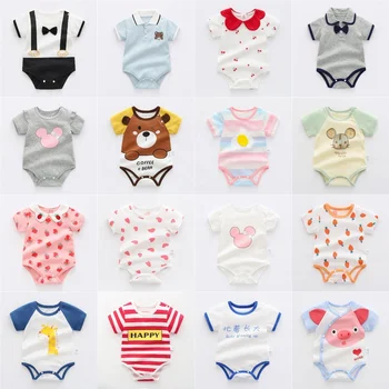 Wholesale children's clothing baby boy summer jumpsuit Summer New Infant Creeper Baby Thin Short Sleeve One Piece Romper