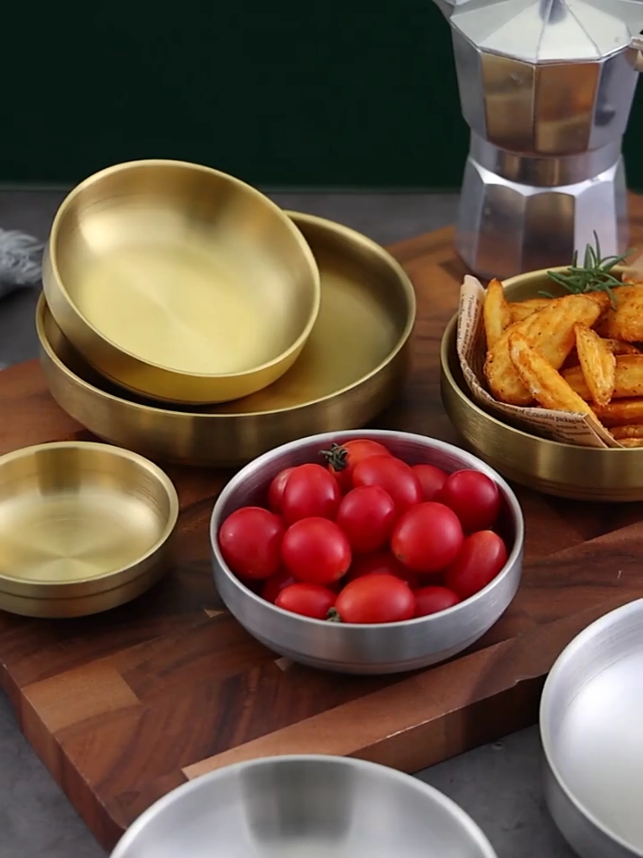 stainless steel tomato salad pepper sauce dish soy sauce dish