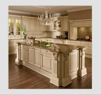 European style solid wood modern kitchen cupboard furniture manufacturer