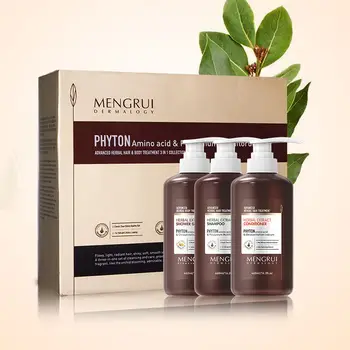 OEM Custom Private Label Best Price COSMETIC AWARD Plant Extract Moisturizing Herbal Shampoo and Wash Care Set 3 Bottles