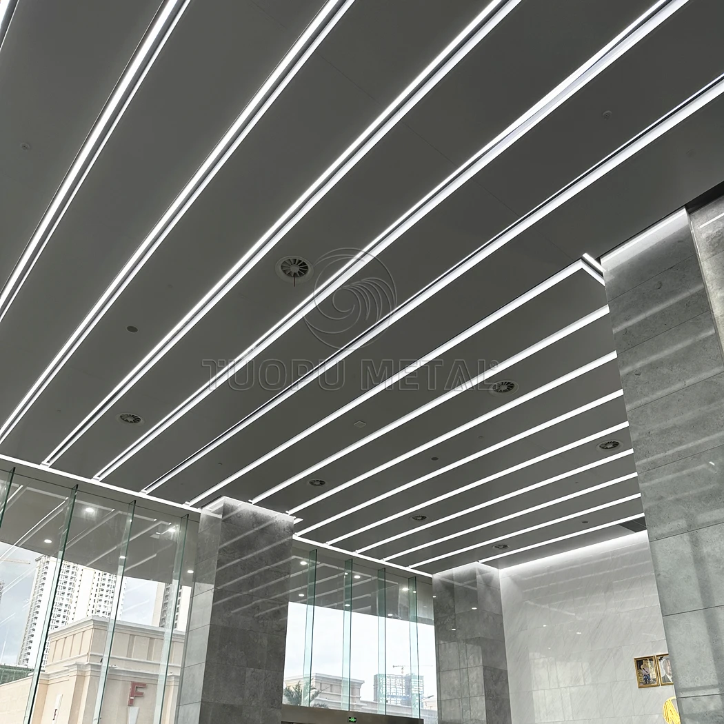 Hook-on Metal False Ceiling Tile Suspended Aluminum Stretch Ceiling Strip Panel