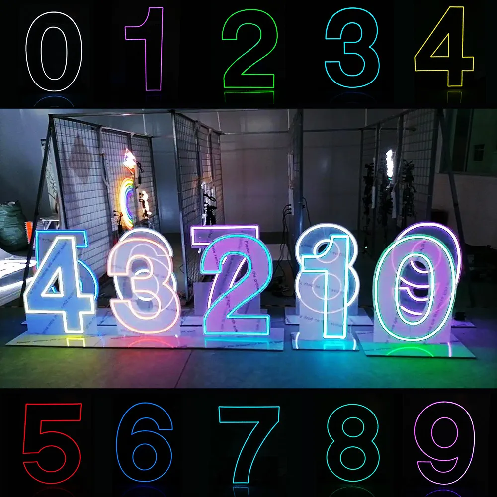 Winbo Free Design Rgb Neon LED Numbers Signs Standing Hang No Moq Logov 3ft 4ft Letters  Large Flex Custom Neon Numbers