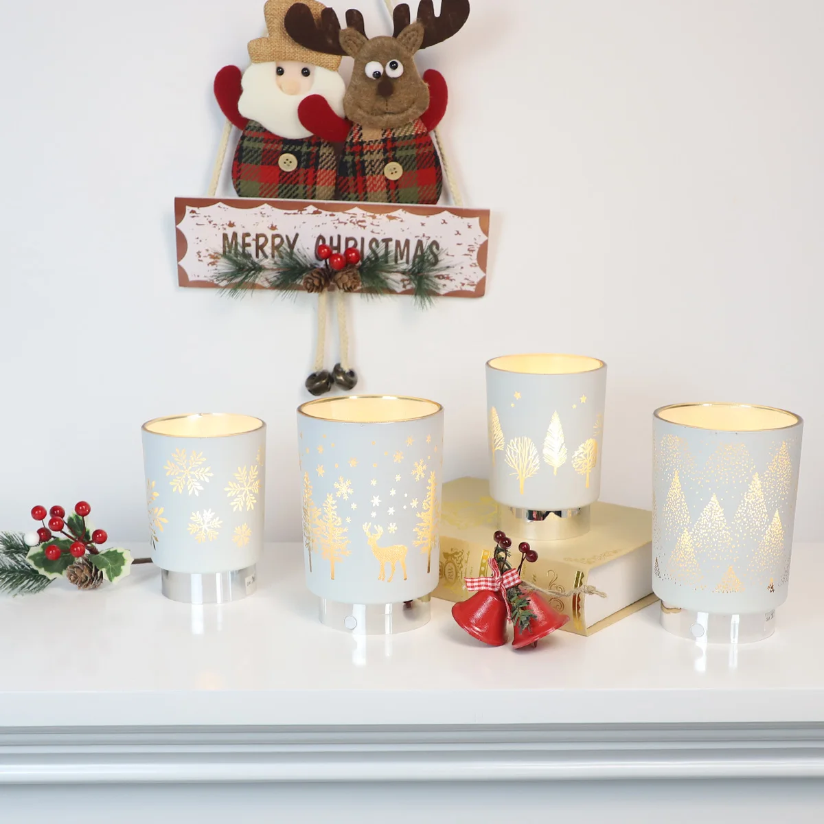 christmas sublimation ornament cute christmas ornament candle holder set candle holders luxury