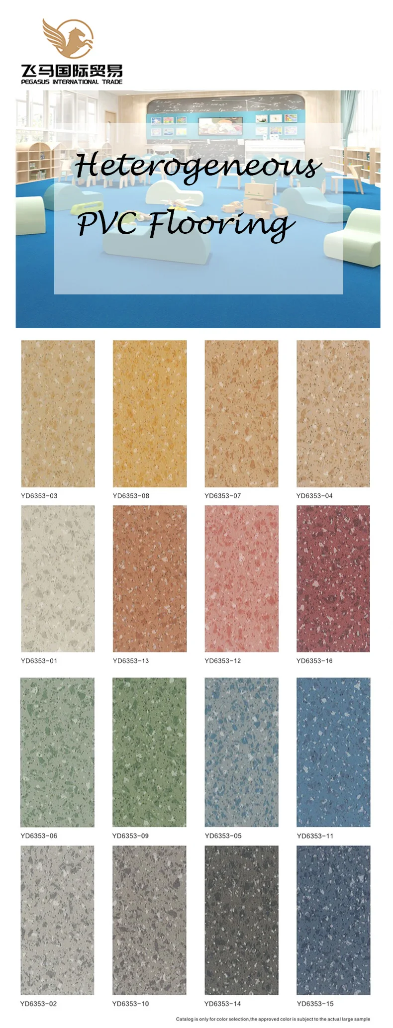 Custom Waterproof School Linoleum Flooring Rolls Hospital Vinyl