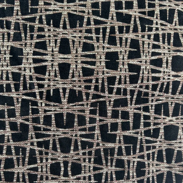 Customized 100% Polyester Flocked Velvet Fabric Upholstery Jacquard  Sofa Flock Fabric Sofa Cover