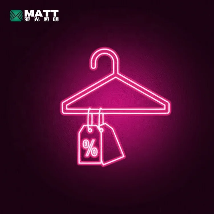 Matt Custom Hanger with Letters Neon Sign for Clothing Shop