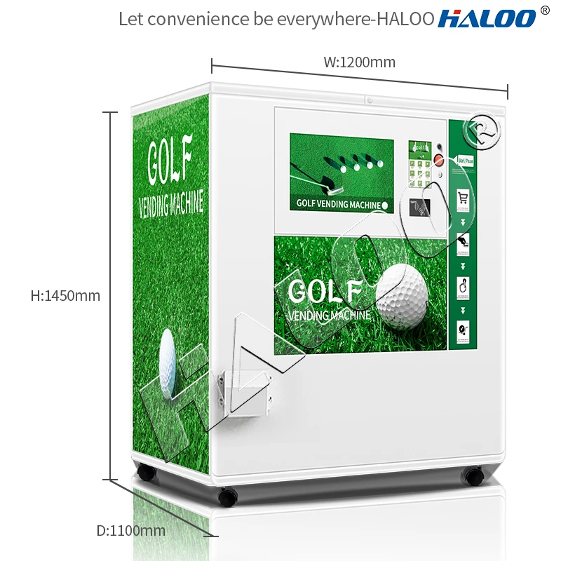 Haloo Vending Machine Supplier 10000 Capacity High Touch Screen 24 Hours Self Service Outdoor Golf Ball Golf Vending Machine