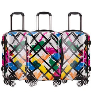 DIZHEN Manufacturer Customized Glossy PC Luggage Unisex PC Trolley Suitcase Durable Zipper Closure Luggage