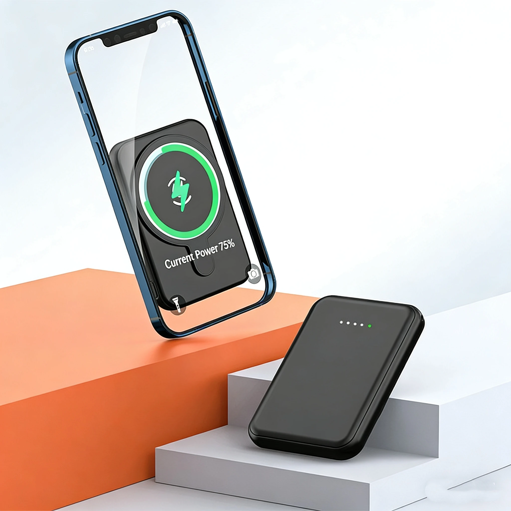 Mini Compact Portable Wireless Magnetic Fast Charging Power Bank with Large Capacity Custom Logo Apple/USB Interfaces preview 3