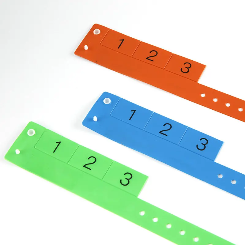 2023 Custom Writable Plastic Vinyl Disposable Identification Wristbands with Tabs