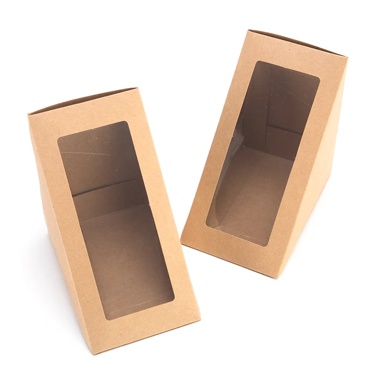 Disapoble Take Away Sandwich Kraft Paper Box Sandwich Box Packaging