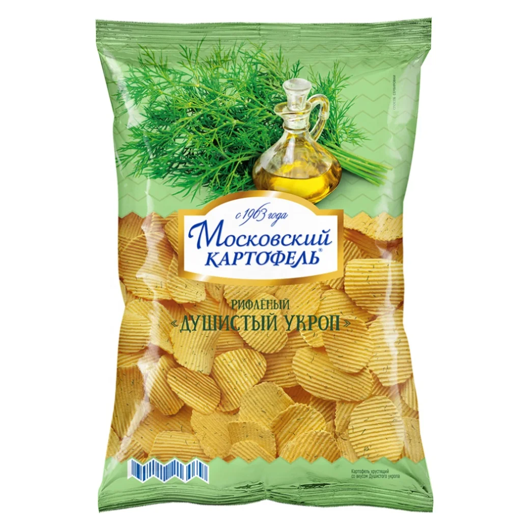 Fragrant Dill Flavored Ruffled Potato Chips From Famous Russian Brand Moskovskiy Kartofel Buy Wholesale Potato Chips Potato Chip Brands Potato Chip Product On Alibaba Com