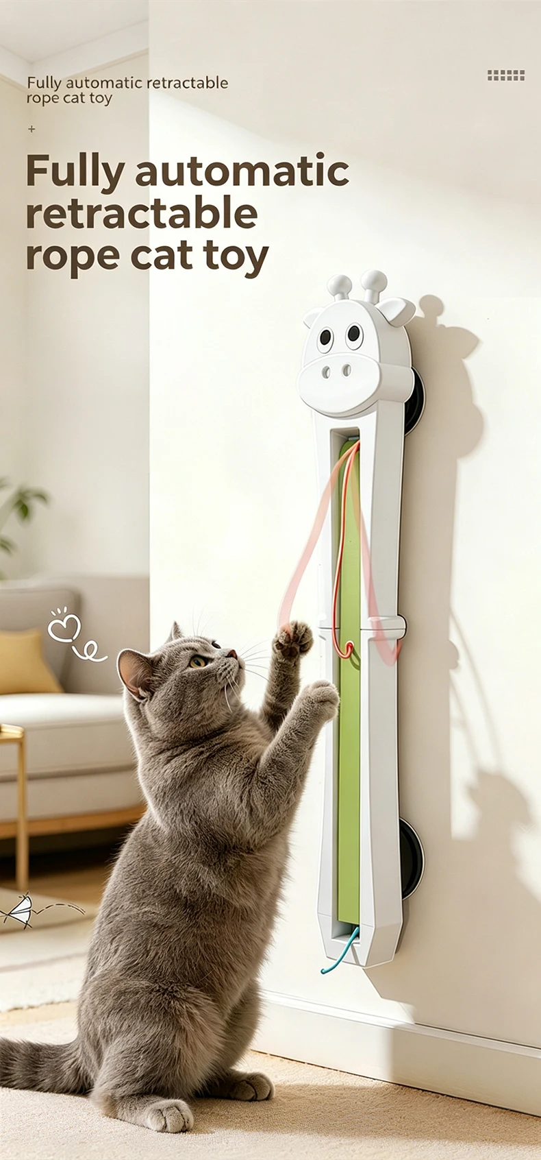 product new automatic hanging door cat rope toy interactive electric swing string exercise teaser machine for indoor cats-0