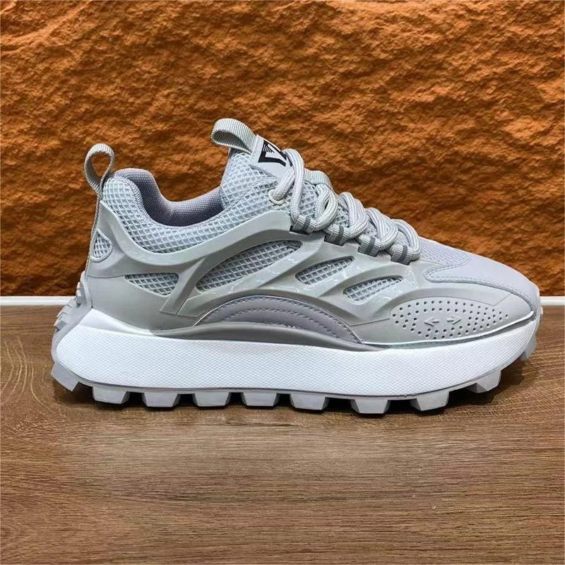 Mens Shoes 2024 Autumn New Collection Versatile British Style Mesh Thick Bottom Internal Elevation Lightweight And Trendy Shoes
