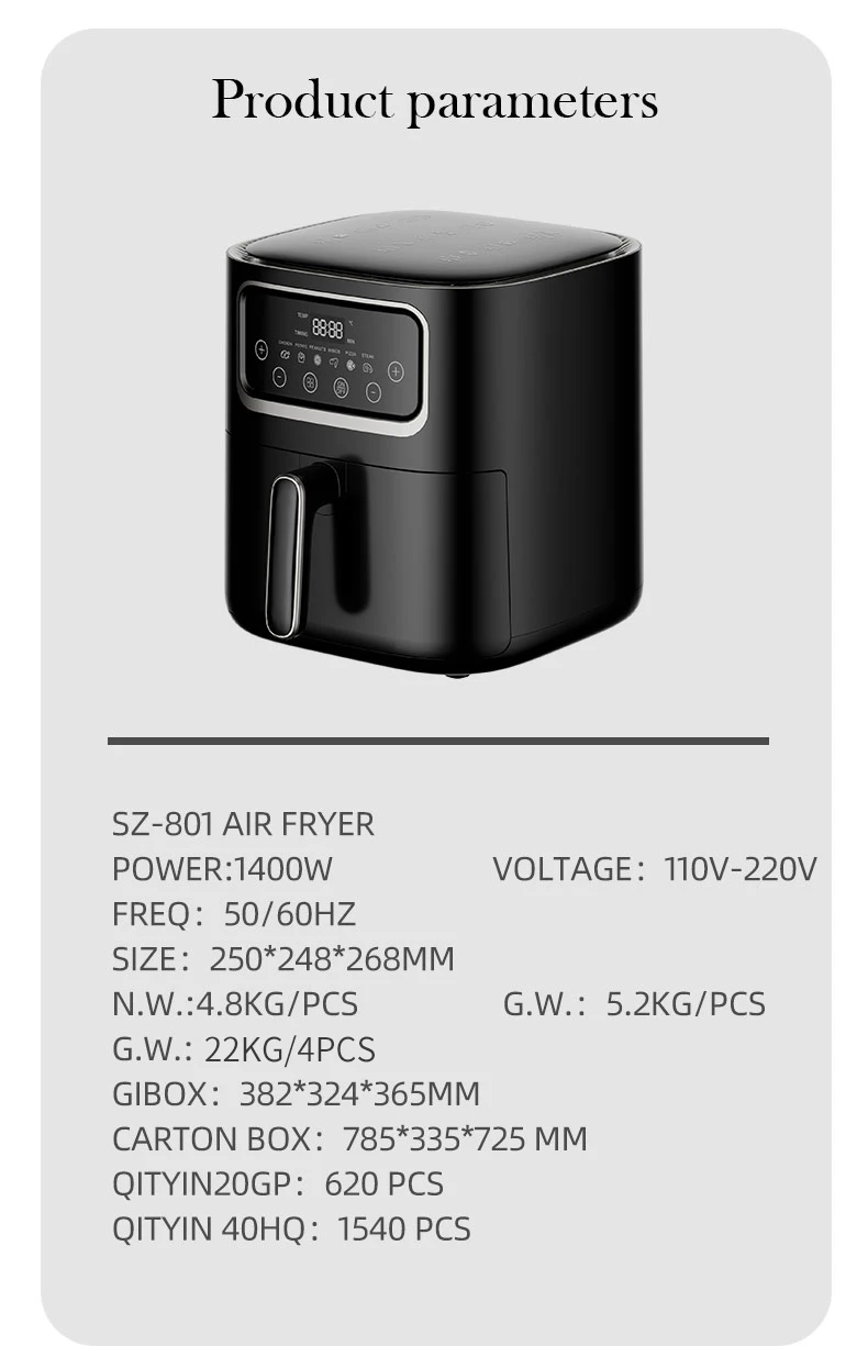 2023 New Oem Air Fryer Digital 8l 10l 12l 15l Best Hot Mini Rack