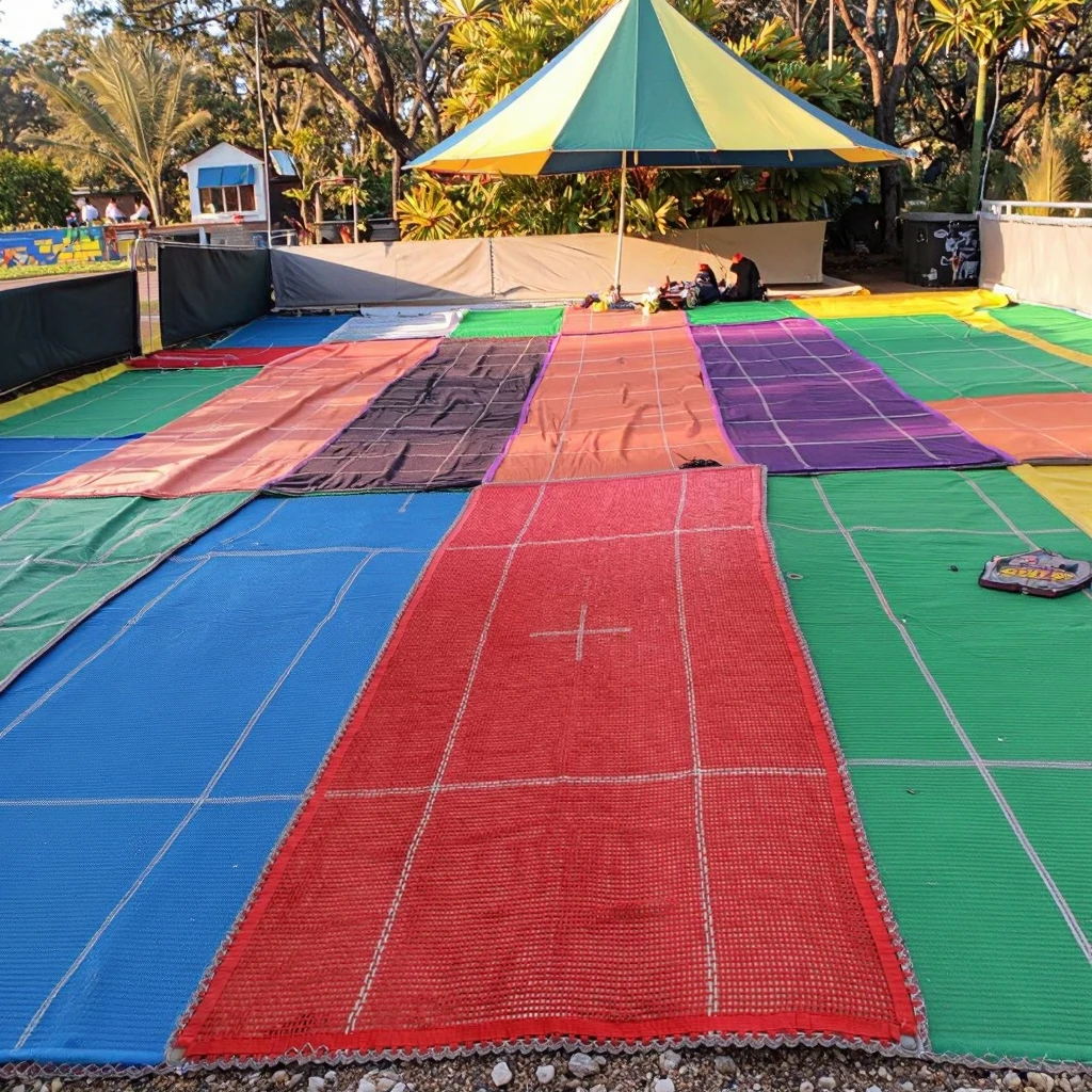 Custom Professional Gymnastic Trampoline Bed Jumping Fabric  Jumping Canvas Jumping Mesh  Trampoline Mat for Outdoor Trampoline