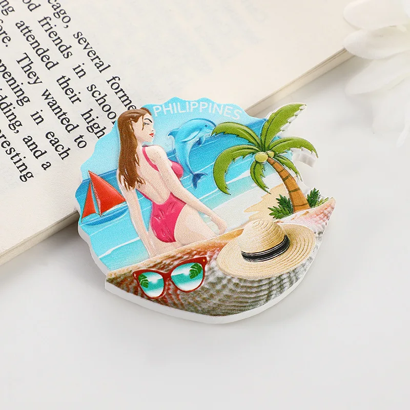 Sicilia Bahamas Souvenir Fridge Magnet Philippines Maldives Ocean Series Beach Series Resin 0653