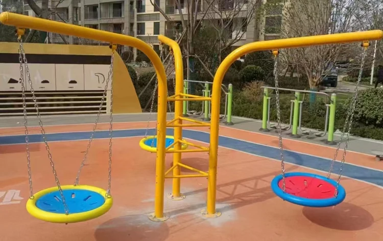 High-quality Children's Outdoor Metal Swing Set, Three-person Seat, Circular Swing, Large Outdoor Amusement Equipment