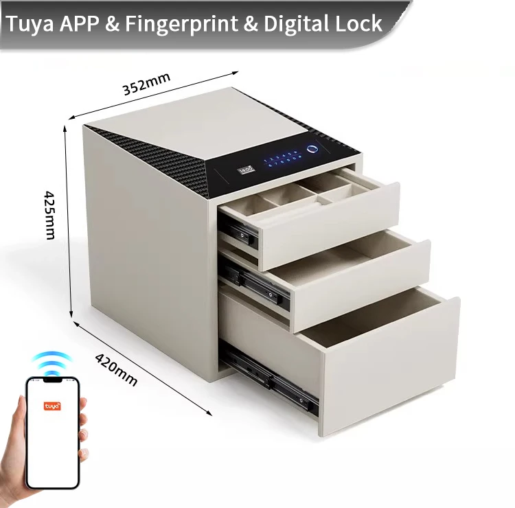 f2 1a ceqsafe smart premium jewelry box with fingerprint drawer electronic digital lock bedroom wardrobe safe-29