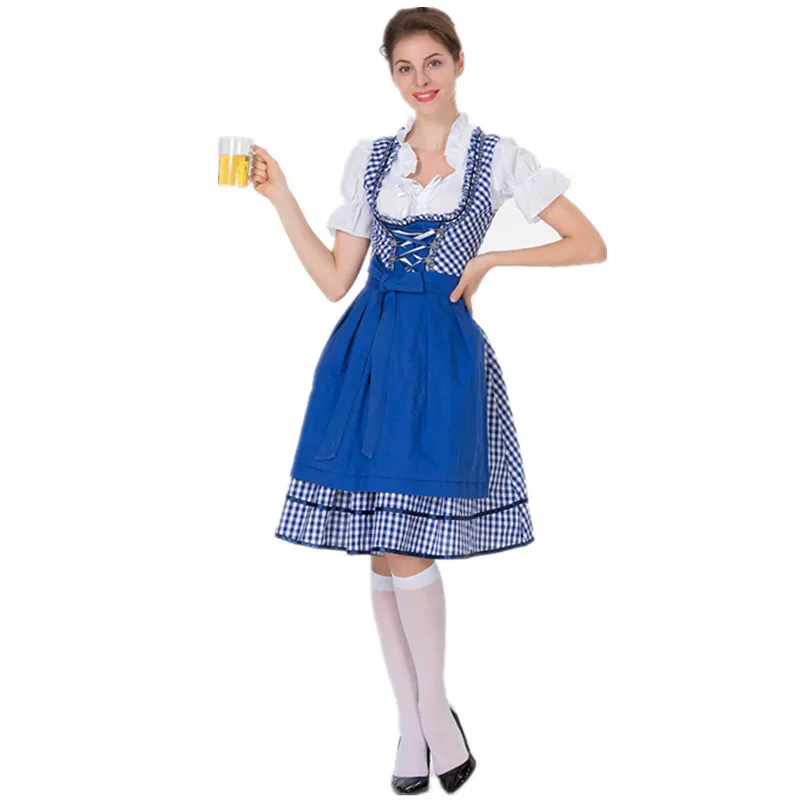 Traditional Bavarian Oktoberfest Dirndl Dress - Adult Wench Costume