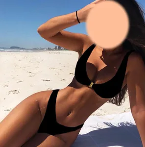 High Quality Nylon Women's Three-Point Brazilian Thong Bikini Set Sexy New Design with Lace Diamond Decor for Beach Parties