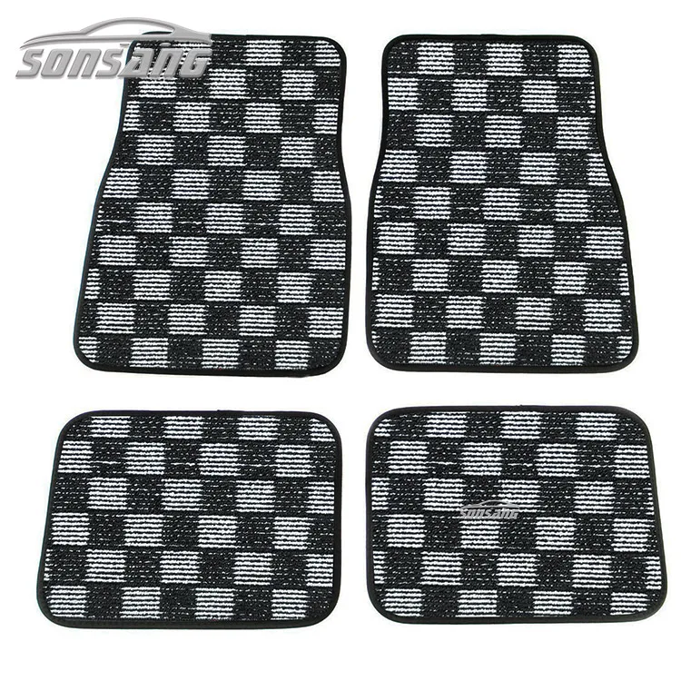 Universal Size Car Floor Mats with Checkered Pattern Carpet for Car with  TPR Backing Car Interior Mat for Model 3 - China Car Mat, Car Floor Mat
