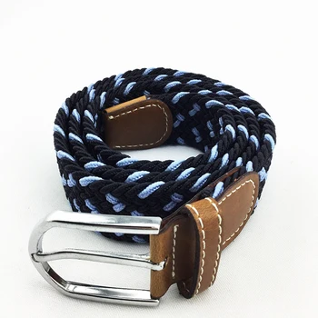 Stylish high quality the head and tail genuine leather elastic stretch belt