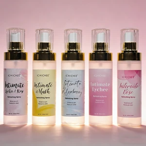 Private Label Organic Yoni Mist Intimate Peach Spray Anti-Bacterial Feminine Hygiene Probiotics Peach Flavor 100ml