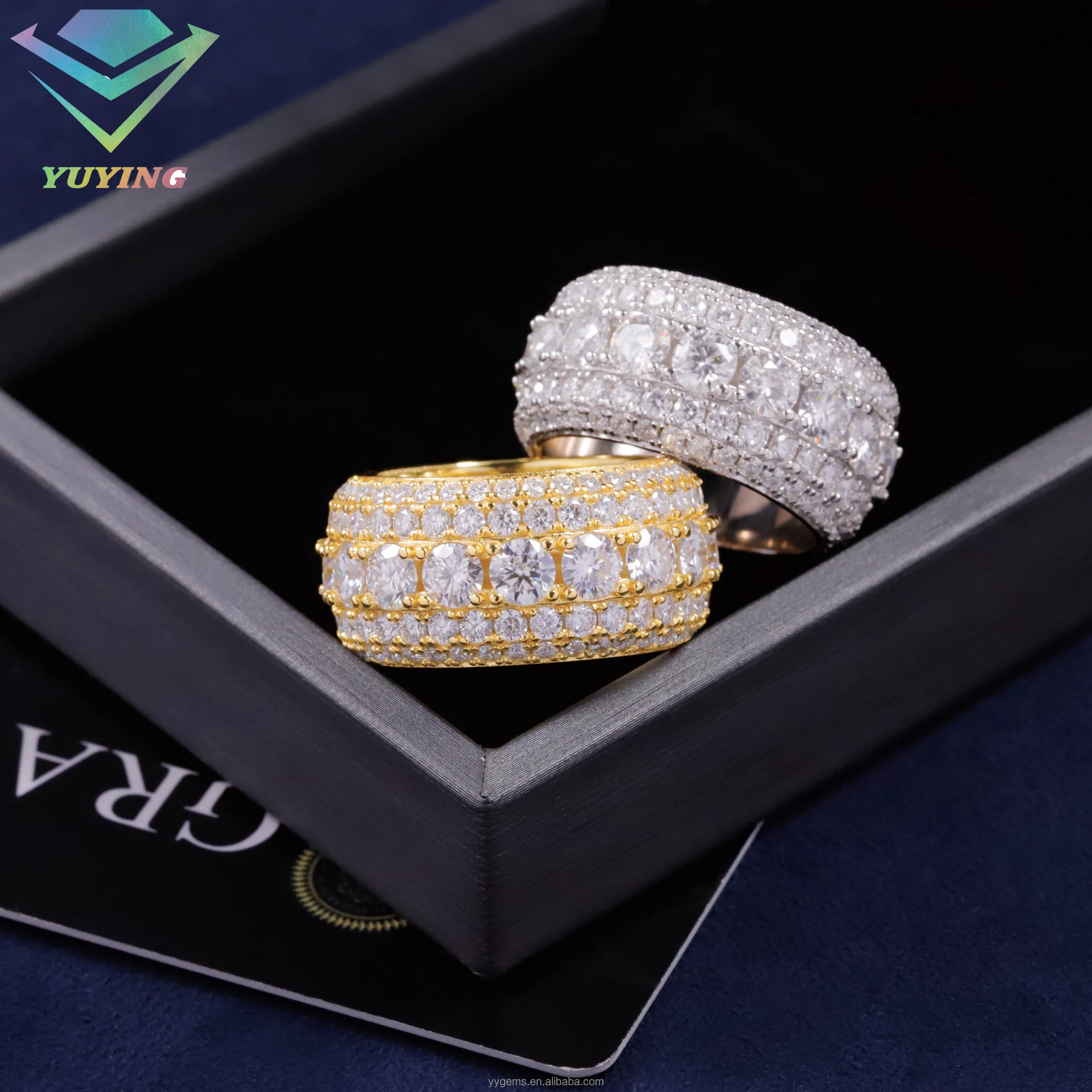 Fashion Full Iced Out Cuban Ring 925 Sterling Silver Ring 100 