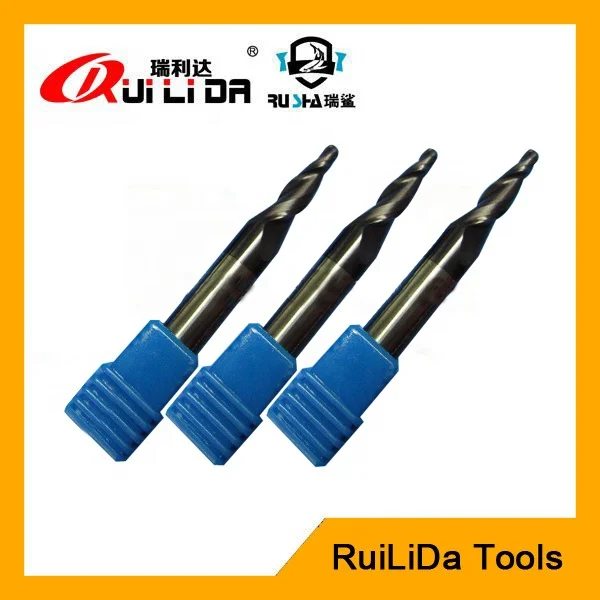 Diameter 1mm Tapered Conical Shell Ball Nose End Mill Cutter For Wood