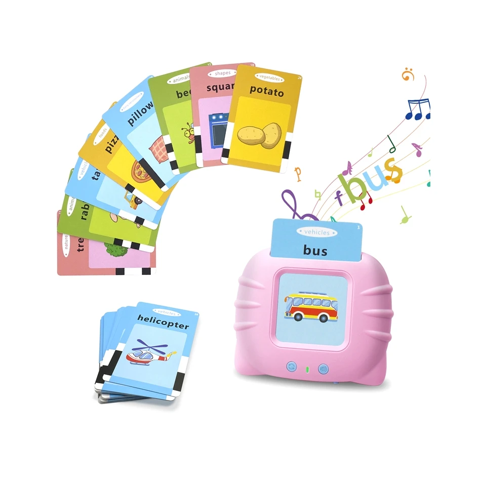 Multilingual Talking Flash Card 112cards Reader Learning Machine Educational Toys for Kids Learning Arabic, Spanish, French, Etc
