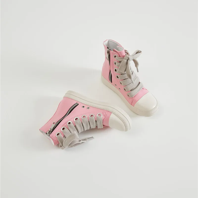 Custom LOGO Designers 2023 Large Eyelets Flat Trainers Shoes Ladies Wide Lace Winter Boots Women's High-top Ankle Casual Sneaker
